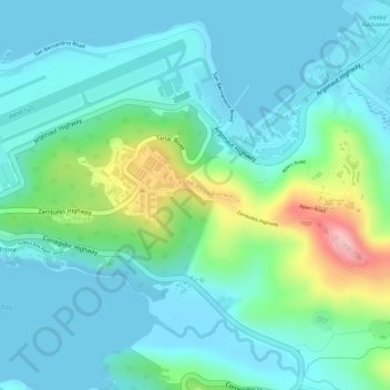 Mapa topográfico Upper Cubi, altitud, relieve