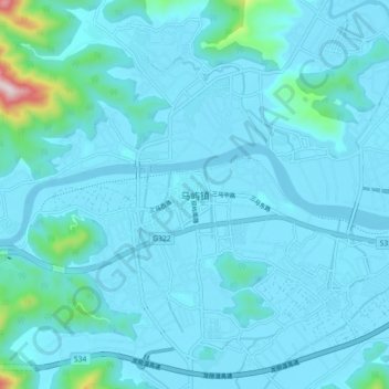 Mapa topográfico Mayu, altitud, relieve