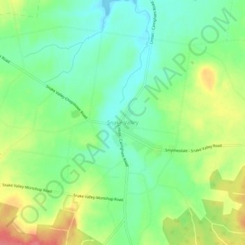 Mapa topográfico Snake Valley, altitud, relieve