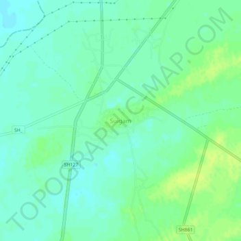 Mapa topográfico Suigam, altitud, relieve