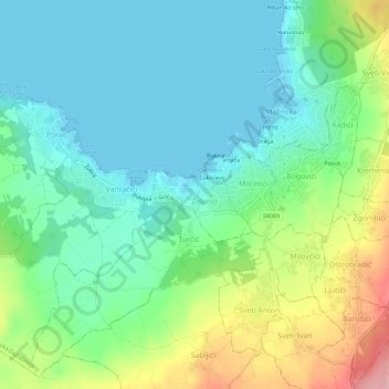 Mapa topográfico Rova, altitud, relieve