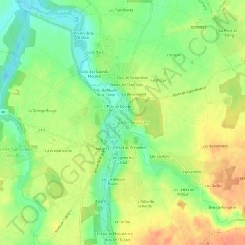 Mapa topográfico La Ville, altitud, relieve