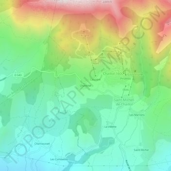 Mapa topográfico Chaillolet, altitud, relieve