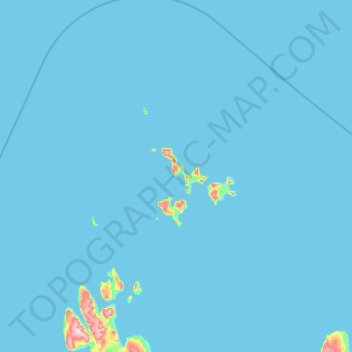 Mapa topográfico Phippsøya, altitud, relieve