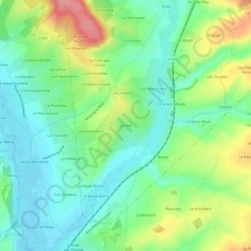 Mapa topográfico La Haie, altitud, relieve