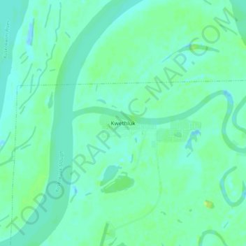 Mapa topográfico Kwethluk, altitud, relieve