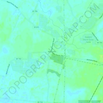 Mapa topográfico Withams, altitud, relieve