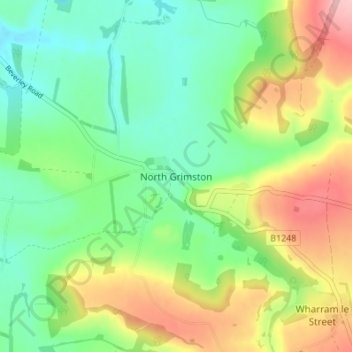 Mapa topográfico North Grimston, altitud, relieve