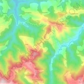 Mapa topográfico San Feliz, altitud, relieve