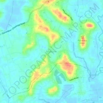 Mapa topográfico Mattom, altitud, relieve