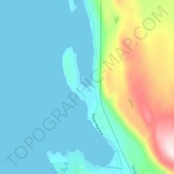 Mapa topográfico Tee Harbor, altitud, relieve