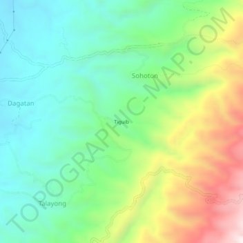 Mapa topográfico Tiguib, altitud, relieve