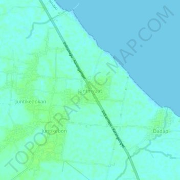 Mapa topográfico Juntinyuat, altitud, relieve