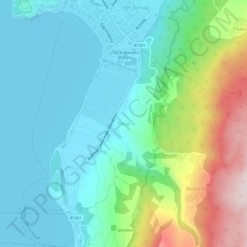 Mapa topográfico Racha, altitud, relieve
