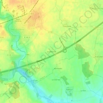 Mapa topográfico La Charmois, altitud, relieve