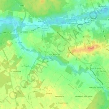 Mapa topográfico Petit Beaumont, altitud, relieve
