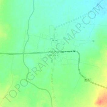 Mapa topográfico Bañado de Ovanta, altitud, relieve