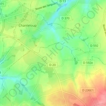 Mapa topográfico La Grande Tapinière, altitud, relieve