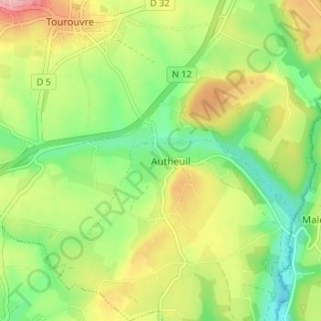 Mapa topográfico L'Etre Châtel, altitud, relieve
