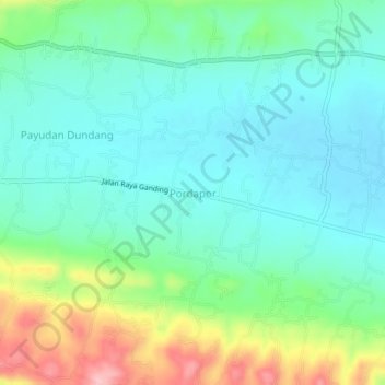 Mapa topográfico Pordapor, altitud, relieve