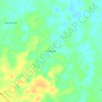 Mapa topográfico 24 de Julio, altitud, relieve