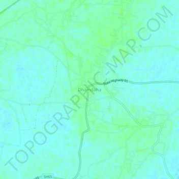 Mapa topográfico Dhamdaha, altitud, relieve