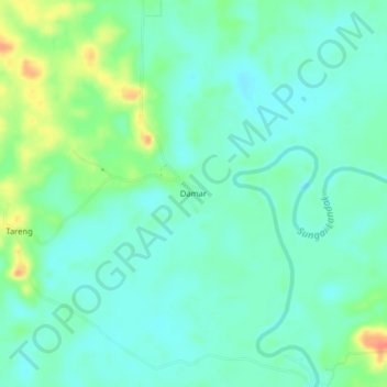 Mapa topográfico Damar, altitud, relieve