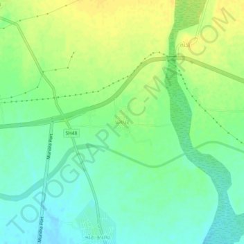 Mapa topográfico Pragpar (Mundra), altitud, relieve