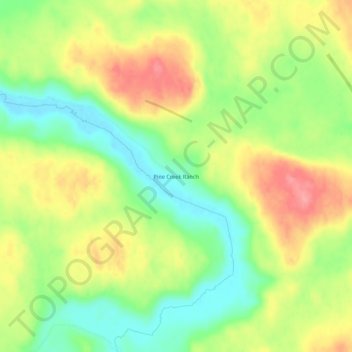 Mapa topográfico Pine Creek Ranch, altitud, relieve