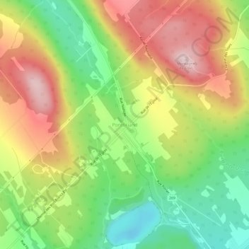 Mapa topográfico Pontbriand, altitud, relieve
