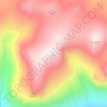 Mapa topográfico Nibbi, altitud, relieve