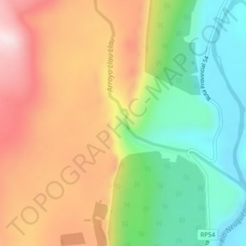Mapa topográfico Cascada La Fragua, altitud, relieve