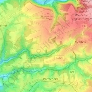 Mapa topográfico Neuwinkel, altitud, relieve