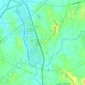 Mapa topográfico Nilaje Gaon, altitud, relieve