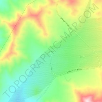 Mapa topográfico Bujan, altitud, relieve