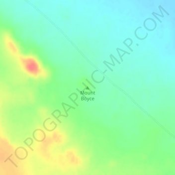 Mapa topográfico Mount Boyce, altitud, relieve