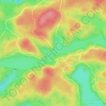 Mapa topográfico Long Lake, altitud, relieve