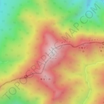 Mapa topográfico 万太郎山, altitud, relieve