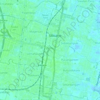 Mapa topográfico Sidokumpul, altitud, relieve