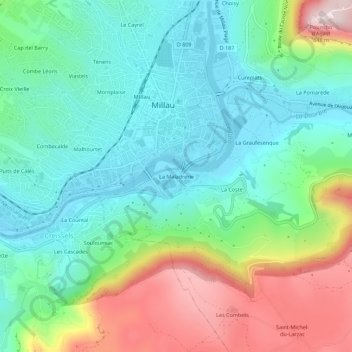 Mapa topográfico La Maladrerie, altitud, relieve