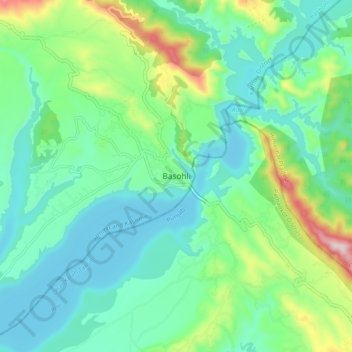 Mapa topográfico Basohli, altitud, relieve