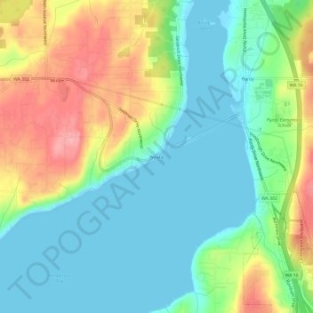Mapa topográfico Wauna, altitud, relieve