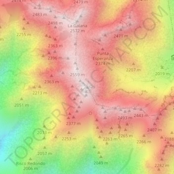 Mapa topográfico Pico Almanzor, altitud, relieve