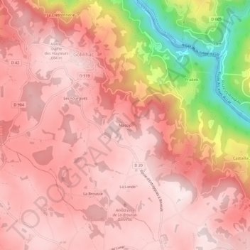 Mapa topográfico Massip, altitud, relieve