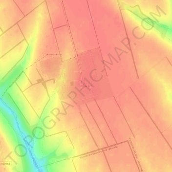 Mapa topográfico Rozkvit, altitud, relieve