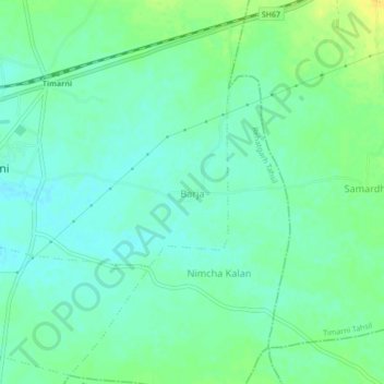 Mapa topográfico Barja, altitud, relieve