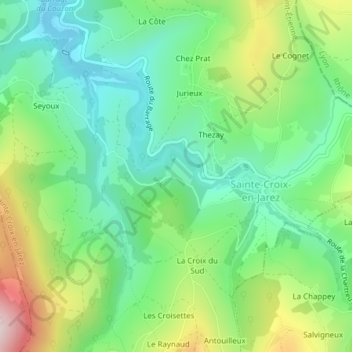Mapa topográfico Sous la Lauze, altitud, relieve