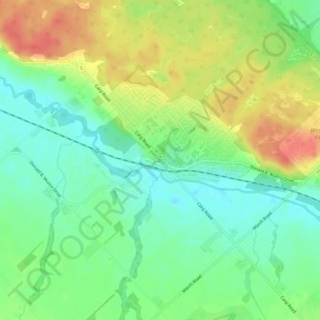 Mapa topográfico Carp, altitud, relieve