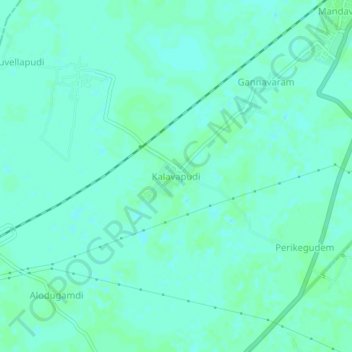 Mapa topográfico Kalavapudi, altitud, relieve