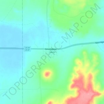 Mapa topográfico Capulin, altitud, relieve
